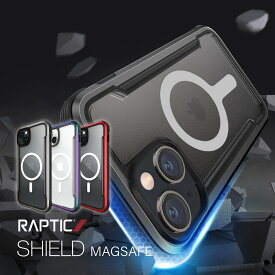 iPhone15 ケース Magsafe 対応 耐衝撃 米軍 MIL規格 クリア スマホケース 衝撃吸収 傷 保護 薄型 アルミ フレーム マグセーフ 透明 耐衝撃ケース [ Apple iPhone 15 アイフォン15 対応 ] RAPTIC Shield MagSafe