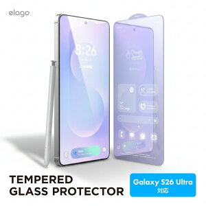 Galaxy S26 Ultra �t�B���� �C�A�h�~ 9H �K���X�t�B���� ���E���h�G�b�W ���H �w��F�ؑΉ� �ی�t�B���� [ GalaxyS26Ultra �M�����N�V�[S26 Ultra SM-S948Q SC-53G SCG37 �Ή� ] elago TEMPERED GLASS PROTECTOR