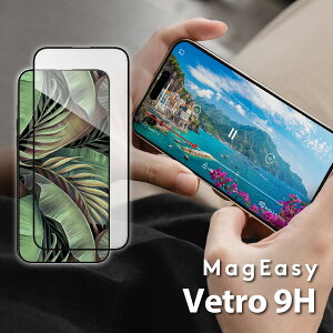 iPhone15Plus KXtB 9H KX w CA  h~ tB EhGbW H ߗ یtB [ Apple iPhone15 Plus ACtH15 vX Ή ] MagEasy Vetro 9H