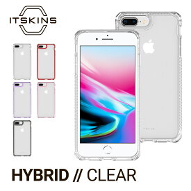 iPhone8Plus / iPhone7Plus / iPhone6sPlus / iPhone6Plus ケース 耐衝撃 側面 ソフト TPU 背面 ハード クリア カバー 抗菌 リサイクル 素材 使用 スマホケース 黄ばみにくい 透明 携帯ケース [ iPhone8 Plus 他 対応 ] ITSKINS HYBRID // CLEAR