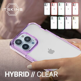 iPhone11 / iPhoneXR ケース 耐衝撃 側面 ソフト TPU 背面 ハード クリア カバー 抗菌 リサイクル 素材 使用 スマホケース 黄ばみにくい 透明 携帯ケース [ iPhone 11 / iPhone XR ( アイフォン11 アイフォンXR ) 対応 ] ITSKINS HYBRID // CLEAR