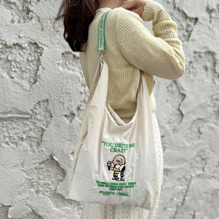 楽天市場】【送料無料】【PEANUTS】PN/ ストラップ付ショッパーバッグ 