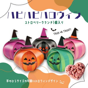 プチギフト お菓子 ハピハピハロウィン(ストロベリークランチ)単品 ※お届け期間 10月 結婚式 二次会 ウェディング チョコ 個包装 お菓子 焼き菓子 ウェルカムスペース 装飾 ウェルカムス