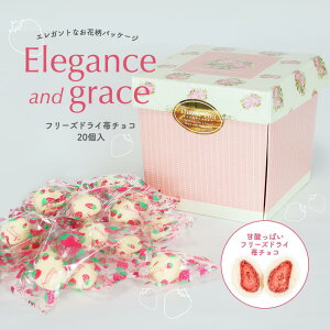 プチギフト 産休 退職 Elegance&graceフリーズドライ苺チョコ20個入 ※サンクスカード付き【正午までのご注文完了で当日出荷可※当店休業日除く】※賞味期限2026年4月25日 チョコ チョコレート