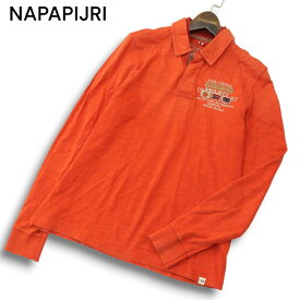 NAPAPIJRI ナパピリ 通年★ ロゴ刺繍 長袖 ポロシャツ Sz.S メンズ