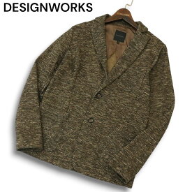 DESIGNWORKS デザインワークス アバハウス 秋冬 ウール混★ クラッシュサンド ツイード シングル ジャケット Sz.S　メンズ