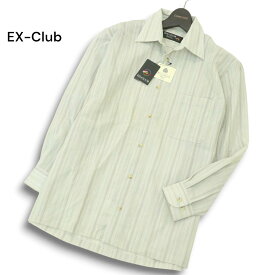 【新品 未使用】 EX-Club イーエクスクラブ ダーバン 通年 ストライプ 長袖 シャツ Sz.M　メンズ 日本製