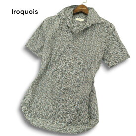 Iroquois イロコイ 春夏★ 小花柄 フラワー 総柄 半袖 ボタンダウン シャツ Sz.1 メンズ 日本製