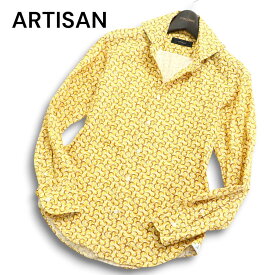 ARTISAN アルチザン コムサ系最高峰★ 通年 総柄 長袖 スリム シャツ Sz.S　メンズ