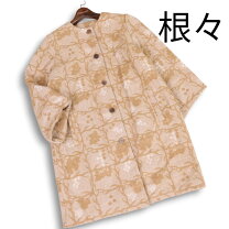 美品 根々 ねね 群言堂 コットンギャザーブラウス 日本製 ピンク
