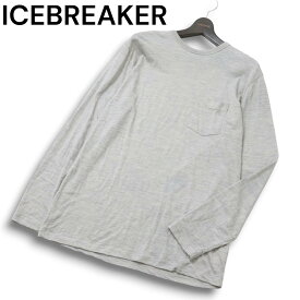 ICEBREAKER アイスブレーカー IT12370 150Merino メリノウール100%★ 長袖 ベースレイヤー カットソー Tシャツ Sz.L メンズ