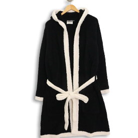 kashwre カシウェア 秋冬★ フーディ ガウン バスローブ ルームローブ 羽織り Sz.L レディース 黒