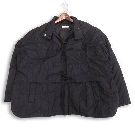 forksy. フォークシー 秋冬 中綿★ ケープ ポンチョ風 レイヤード ブルゾン ジャケット Sz.F レディース 黒