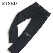 マインデニム MINED ブラック ルーズストレートデニム Y89331645 
