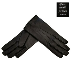 MEROLA ( メローラ ) 【 メンズデザイン 】 レディース タッチスクリーン 対応 スマホ タッチ 革 手袋 ナパレザー カシミヤ ライニング イタリア ハンドメイド グローブ カシミアブラックNo. LMNT-
