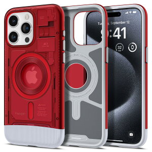 �y���������zSpigen iPhone 15 Pro �P�[�X MagSafe �ϏՌ� �ČRMIL�K�i�擾 ������ iMac�f�U�C�� �}�O�l�b�g���� �����Y�ی� �C�菝�h�~
