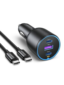 �y���������zUGREEN 130W �V�K�[�\�P�b�g usb-c �J�[�`���[�W���[ 3�|�[�gPD 100W/30W+SCP 22.5WPD3.0/QC4.0/PPS�Ή� �}���[�d�� iPhone