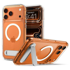 �y���������zSpigen �n��18�N�̋Z�p�� iPhone 17 Pro �P�[�X MagSafe�Ή� 360°��] �X�^���h�t�� �}�O�l�b�g���� �N���A ���� �ČRMIL