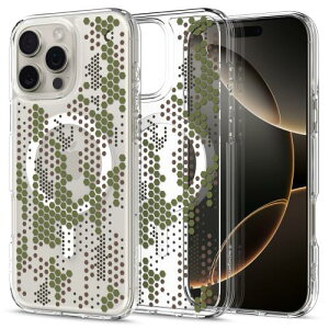 �y���������zSpigen iPhone 16 Pro �P�[�X MagSafe�Ή� �N���A �X�g���b�v�z�[�� �ČRMIL�K�i �E���g��?�n�C�u���b�h?�}�O�t�B�b�g ACS0
