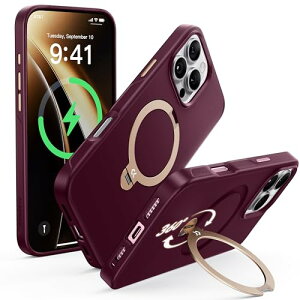 �y���������z2025�V�o��?�@�\���̋ɂ�CASEKOO iPhone 16 Pro �p �P�[�X 360�x��]�X�^���h ���c���� �ČR�K�i �ϏՌ� MagSafe�Ή� ����