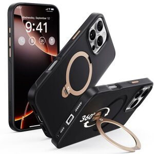 �y���������z2025�V�o��?�@�\���̋ɂ�CASEKOO iPhone 16 Pro �p �P�[�X 360�x��]�X�^���h ���ϋv ���c���� �ČR�K�i �ϏՌ� MagSafe��