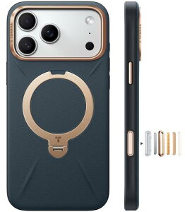 �y���������zTORRAS iPhone 17 Pro Max �p �P�[�X�V���o���U�[?�X�L���^�b�`Ostand Q3 ���U�[�g�[�� MagSafe�Ή� �����O �X�^���h 360°