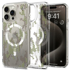 �y���������zSpigen iPhone 15 Pro Max �P�[�X �N���A �X�g���b�v�z�[�� �~���^���[ �ČRMIL�K�i �E���g��?�n�C�u���b�h ACS07774 (�f�W