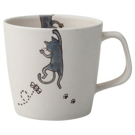 【送料無料】波佐見焼 マグカップ 容量約280ml neko グレー 電子レンジ可 食洗器対応 25442