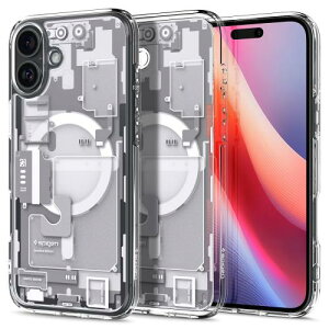 �y���������zSpigen iPhone 16 Plus �P�[�X �N���A MagSafe�Ή� �ϏՌ� �X�g���b�v�z�[�� ���ϖh�~ �o���p�[ �ČRMIL�K�i �E���g��?�n�C