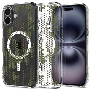 �y���������zSpigen iPhone 16 Plus �P�[�X �N���A MagSafe�Ή� �ϏՌ� �X�g���b�v�z�[�� ���ϖh�~ �o���p�[ �ČRMIL�K�i �E���g��?�n�C