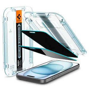 �y���������zSpigen EZ Fit �`�����h�~ �K���X�t�B���� iPhone15 �p �\��t���L�b�g�t�� iPhone15 �Ή� �ی� �t�B���� �̂������h�~ 2��