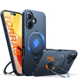 �y���������zTORRAS iPhone 16 �p �P�[�X 2025�V�^�I���@�\360�x��]�X�^���hMagSafe�Ή� �ČR�K�i �c�����Ή� �����O�t�� �}�O�l�b�g��
