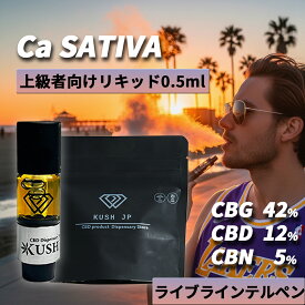 【お試しサイズ】高濃度 CBG CBD CBN リキッド 0.5ml California SATIVA【上級者向け】 H4CBH CRDP 配合 カートリッジ べイプ vape カンナビス テルペン オイル アトマイザー vg pg 不使用 電子タバコ ペン ヴェポライザー cbnリキッド 国産 日本製 510規格 KUSH JP ヘンプ