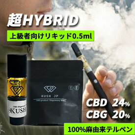 【お試しサイズ】高濃度 CBD CBG リキッド 0.5ml 超HYBRID【上級者向け】 HHBD CRDB H4CBH CRDP 配合 カートリッジ べイプ vape cbdリキッド ペン 麻由来テルペン オイル アトマイザー vg pg 不使用 電子タバコ ヴェポライザー cbgリキッド 日本製 510規格 KUSH JP ヘンプ
