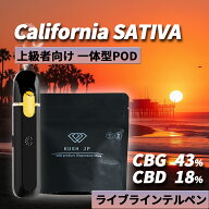 【使い捨て 一体型POD】高濃度 CBG CBD リキッド 1.0ml California SATIVA【上級者向け】 H4CBH CRDP 配…