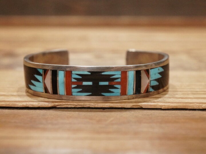 楽天市場】INDIAN JEWELRY ZUNI SILVER INLAY BANGLE [C.DISHTA 