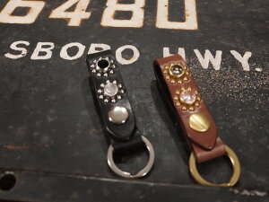 COLIMBO : JEWEL STUDDED LEATHER KEY RING �gSUNFLOWER PATTERN�h [ZA-0707] / �R�����{ �W���G�� �X�^�b�Y ���U�[�L�[�����O