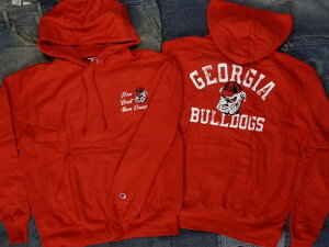 CHAMPION : REVERSE WEAVE HOODIE SWEAT SHIRT " GEORGIA BULLDOGS " / `sI o[X EB[u t[fB XEFbg Vc