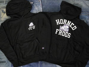 CHAMPION : REVERSE WEAVE HOODIE SWEAT SHIRT " TCU HORNED FROGS " / `sI o[X EB[u t[fB XEFbg Vc