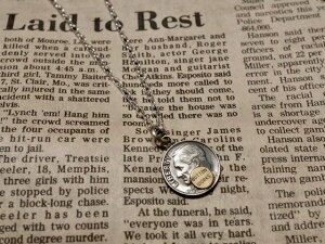 BUTTON WORKS : ROOSEVELT DIME COIN NECKLACE / �{�^�����[�N�X ���[�Y�x���g �_�C�� �R�C�� �l�b�N���X