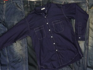 WAREHOUSE : Lot 3057 WABASH DOT PRINT SHIRTS(STAND COLLAR) / EFAnEX LOT 3057 EHobV hbg vg Vc (X^hJ[)