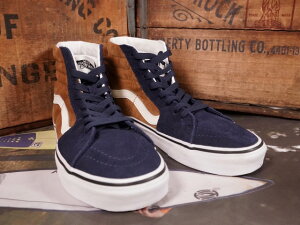 VANS : LADIES SK8-HI �gMINI CORD BLUE BROWN�h / �o���Y ���f�B�[�X �X�P�[�g�n�C �g�~�j�R�[�h �u���[ �u���E���h