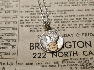 BUTTON WORKS : MERCURY DIME COIN NECKLACE �gBRASS�h / �{�^�����[�N�X �}�[�L�����[ �_�C�� �R�C�� �l�b�N���X
