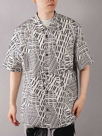 alexander wang アレキサンダーワン 6WC1201046 PRINTED LOGO SILK HAWAIIAN SHIRT / プリンテッド ロゴ シルク ハワイアン シャツ(ホワイト) 国内正規取扱店