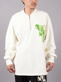 Y-3 / ワイスリー / Y-3 GRAPHIC LOGO FRENCH TERRY CREW SWEATER / グラフィックロゴ フレンチテリー クルーセーター / ジップアップスウェット (オフホワイト) ヨウジヤマモト / YOHJI YAMAMOYO / 23秋冬