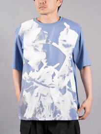 【国内正規取り扱い】 TAAKK / ターク / TRANSPARENT FLOWER LAYERED T-SHIRTS / フラワーレイヤードTシャツ (ブルー) メンズ