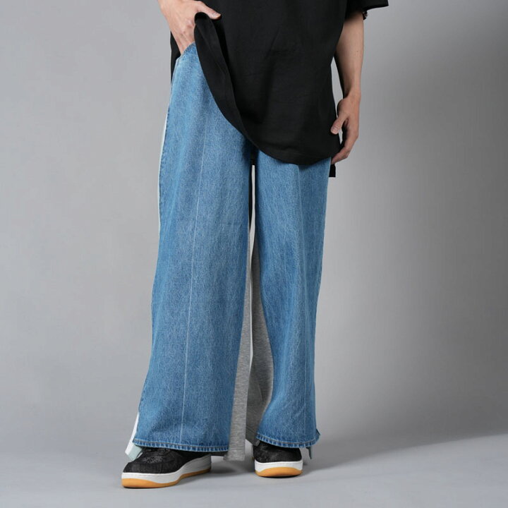 楽天市場】FACETASM / ファセッタズム / JERSEY MERGING DENIM PANTS 