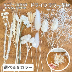 ドライフラワー 花材 セット 花束 ブーケ ミニブーケ かすみ草. 髪飾り ヘアパーツ インテリア スワッグ 花材セット フラワーアレンジ フラワーアレンジメント キット 作り方付き 送料無料