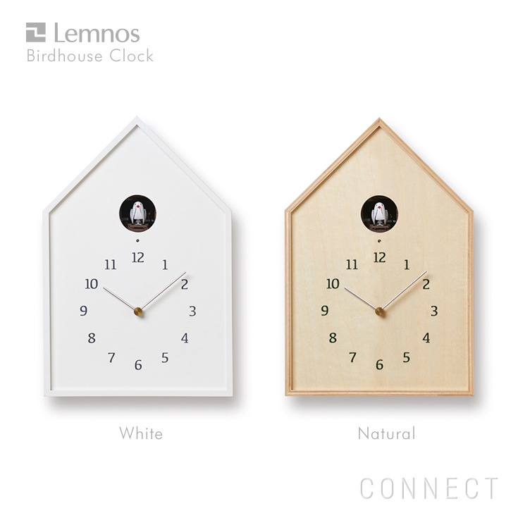 しました レムノス Lemnos 掛時計 バードハウス クロック Birdhouse