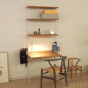 String Furniture（ストリング ファニチャー） / String System（ストリング システム） / ワークデスク＋フロアパネル / W80×D60×H200cm / オーク×ホワイト / 石膏ボードアンカー付き / 壁面収納